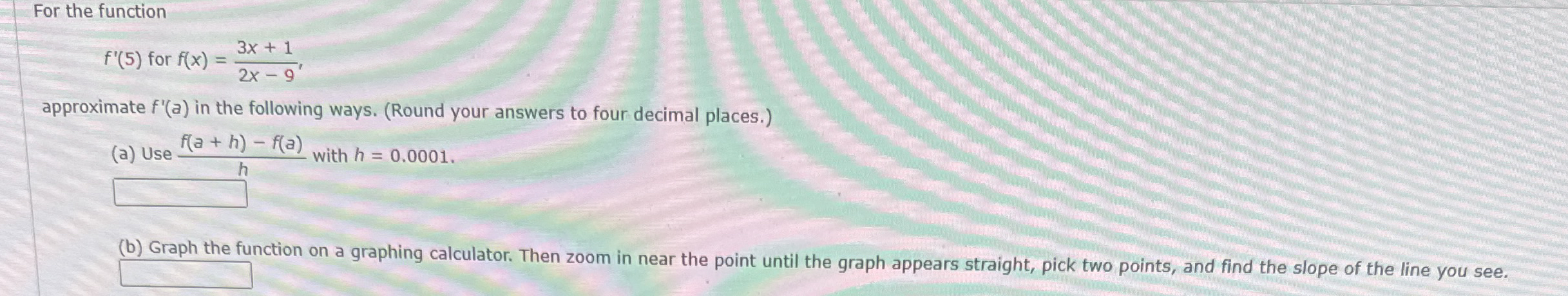 For the function f ' ( 5 ) for f ( x ) = 3 x + 1