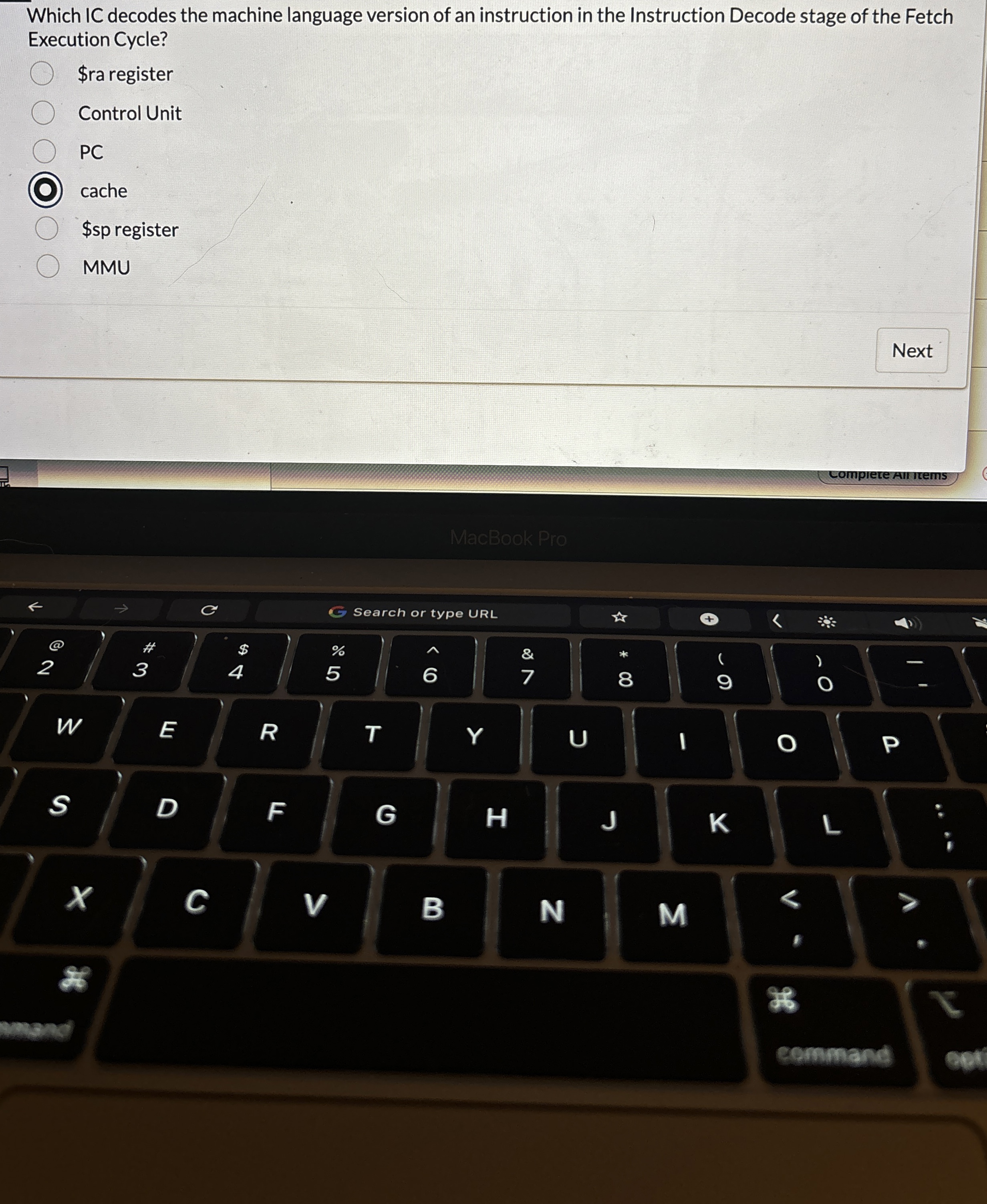 Which IC decodes the machine language version of