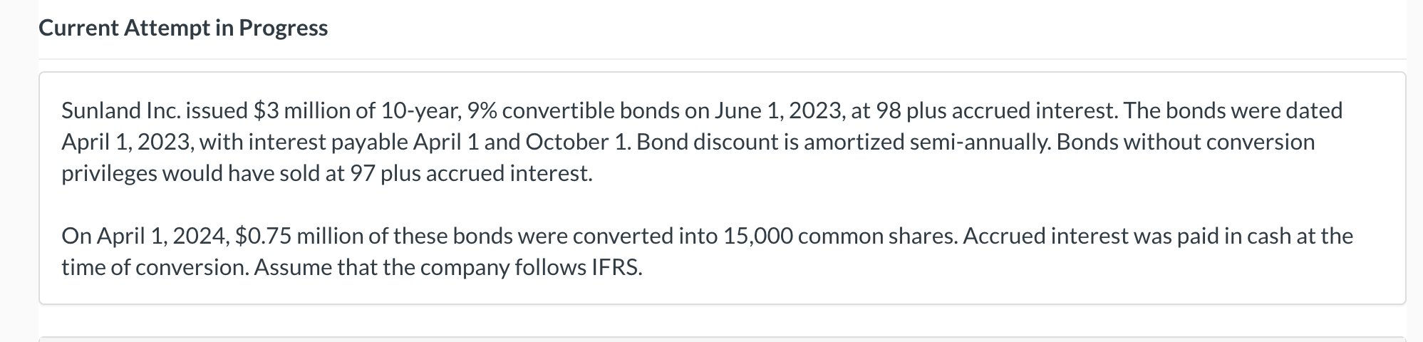 Current Attempt in Progress Sunland Inc. issued $