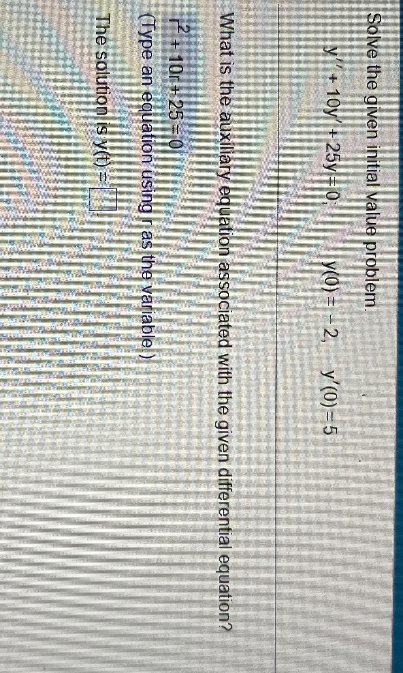 Solve the given initial value problem. y ' ' + 1