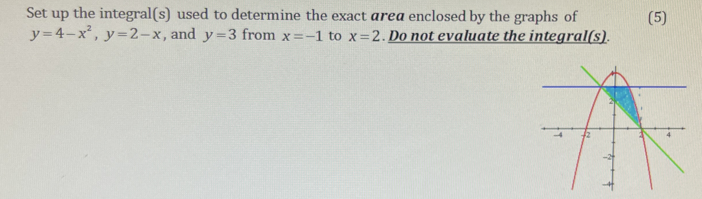 Set up the integral ( s ) used to determine the