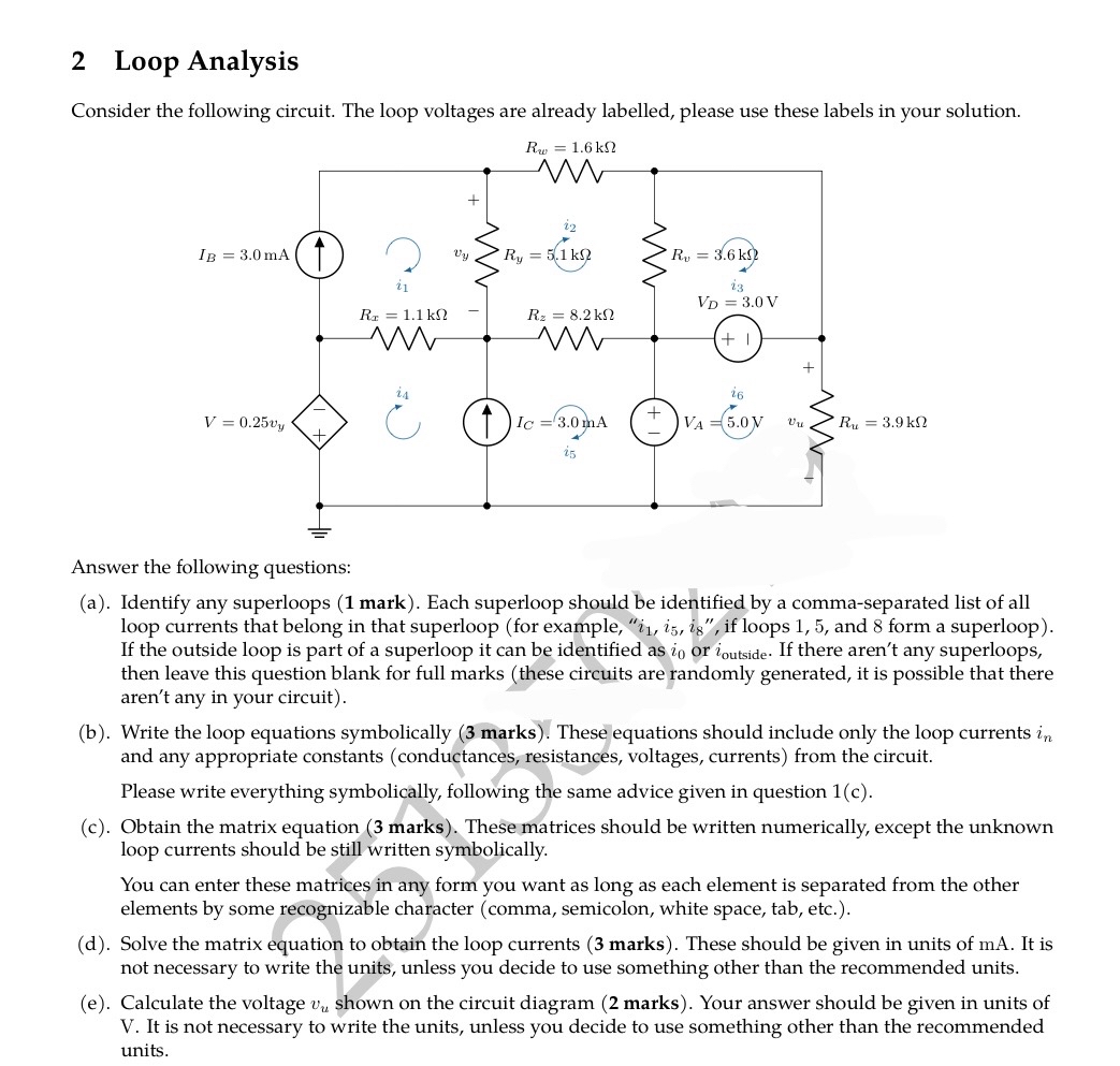 THERE SHOULD BE 6 EQUATIONS FOR Loop Analysis