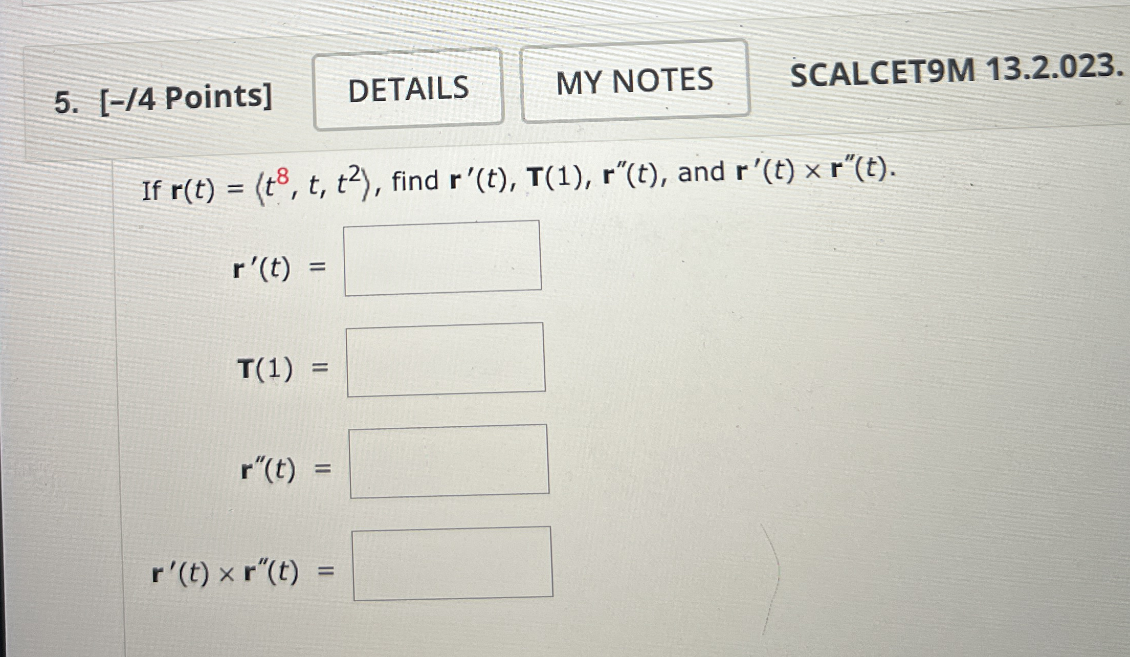 [ - / 4 Points ] SCALCET 9 M 1 3 . 2 . 0 2 3 . If