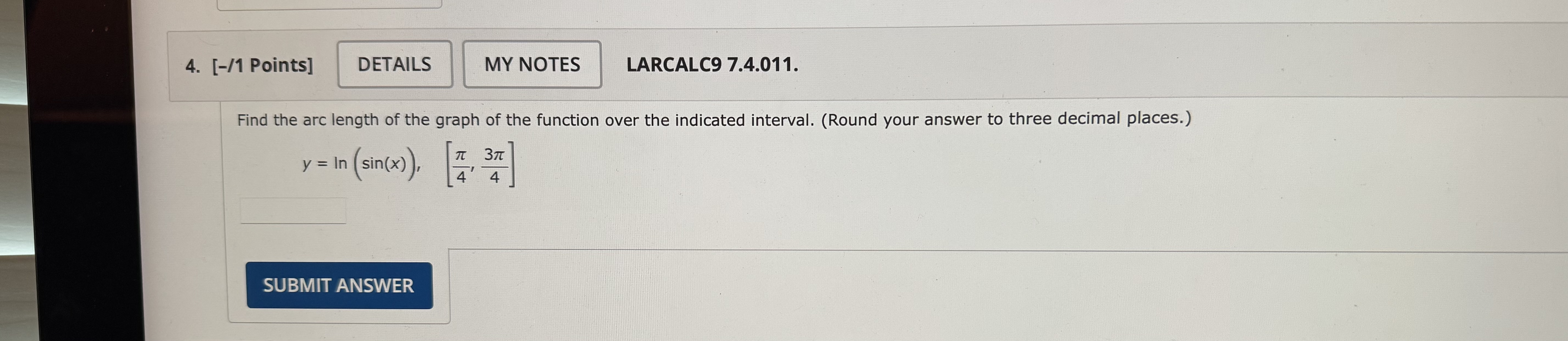 [ - / 1 Points ] LARCALC 9 7 . 4 . 0 1 1 . Find