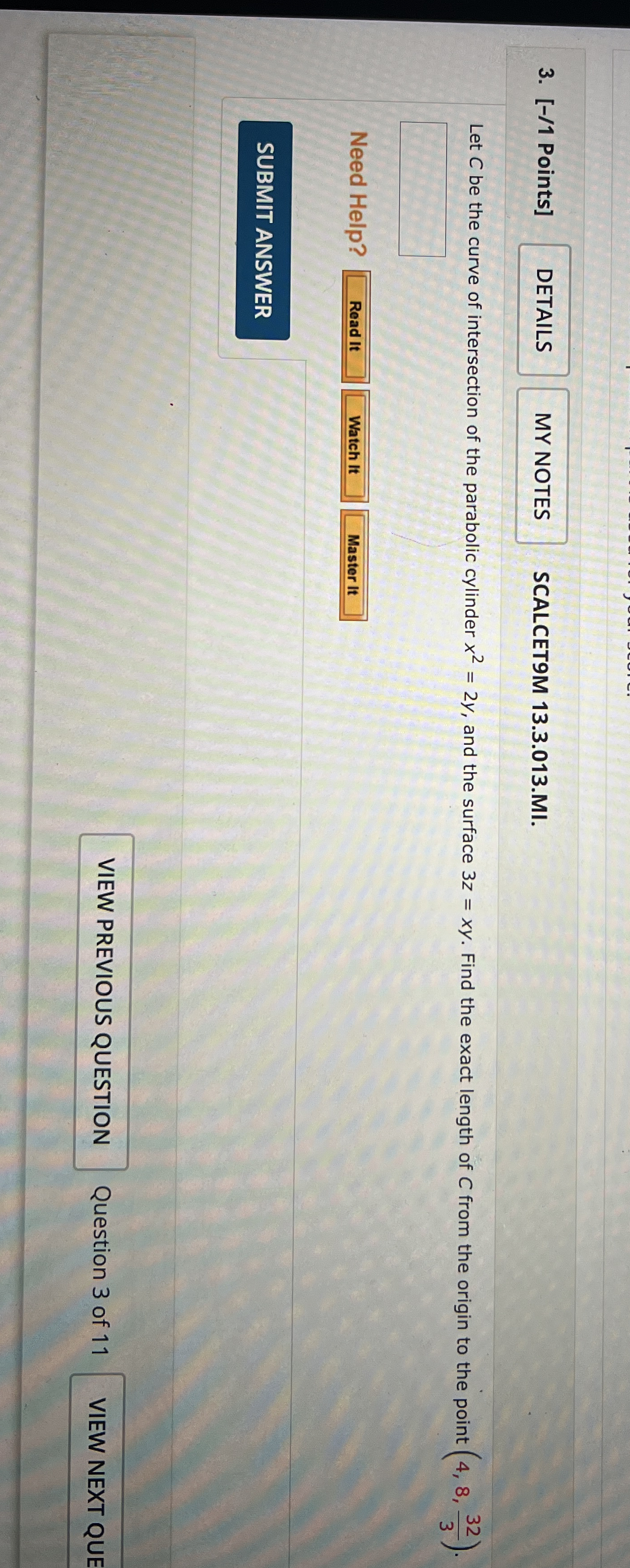 [ - / 1 Points ] SCALCET 9 M 1 3 . 3 . 0 1 3 . MI