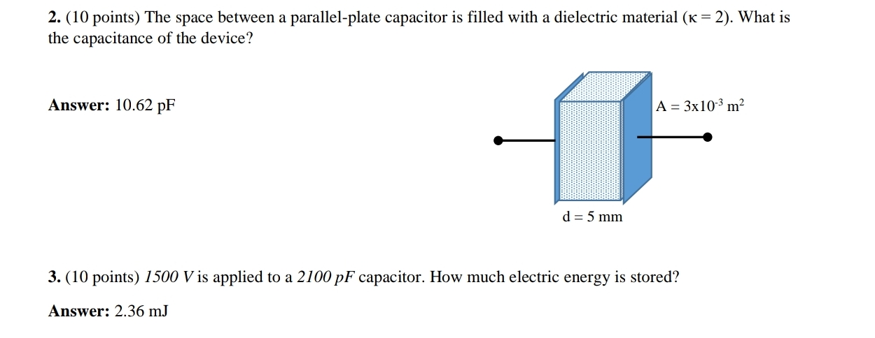 ( 1 0 points ) The space between a parallel -