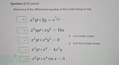 Question 2 ( 2 0 points ) Determine if the