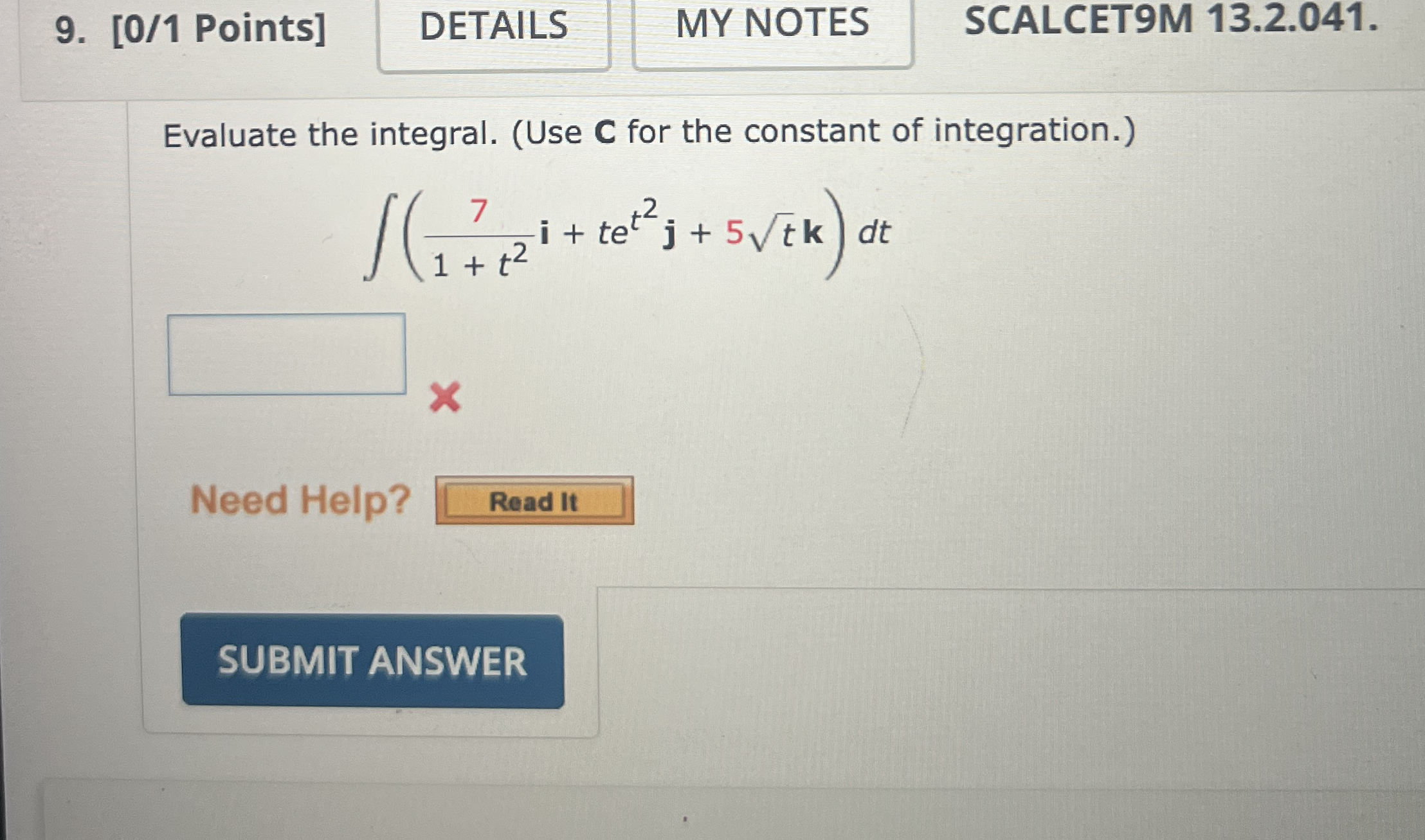[ 0 / 1 Points ] SCALCET 9 M 1 3 . 2 . 0 4 1 .