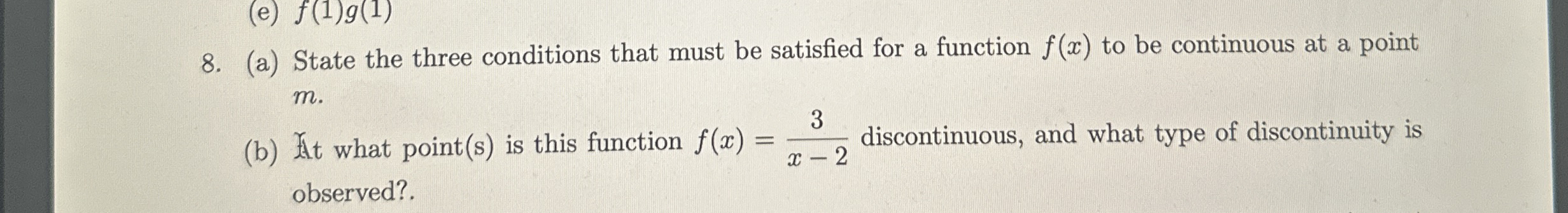 ( a ) State the three conditions that must be