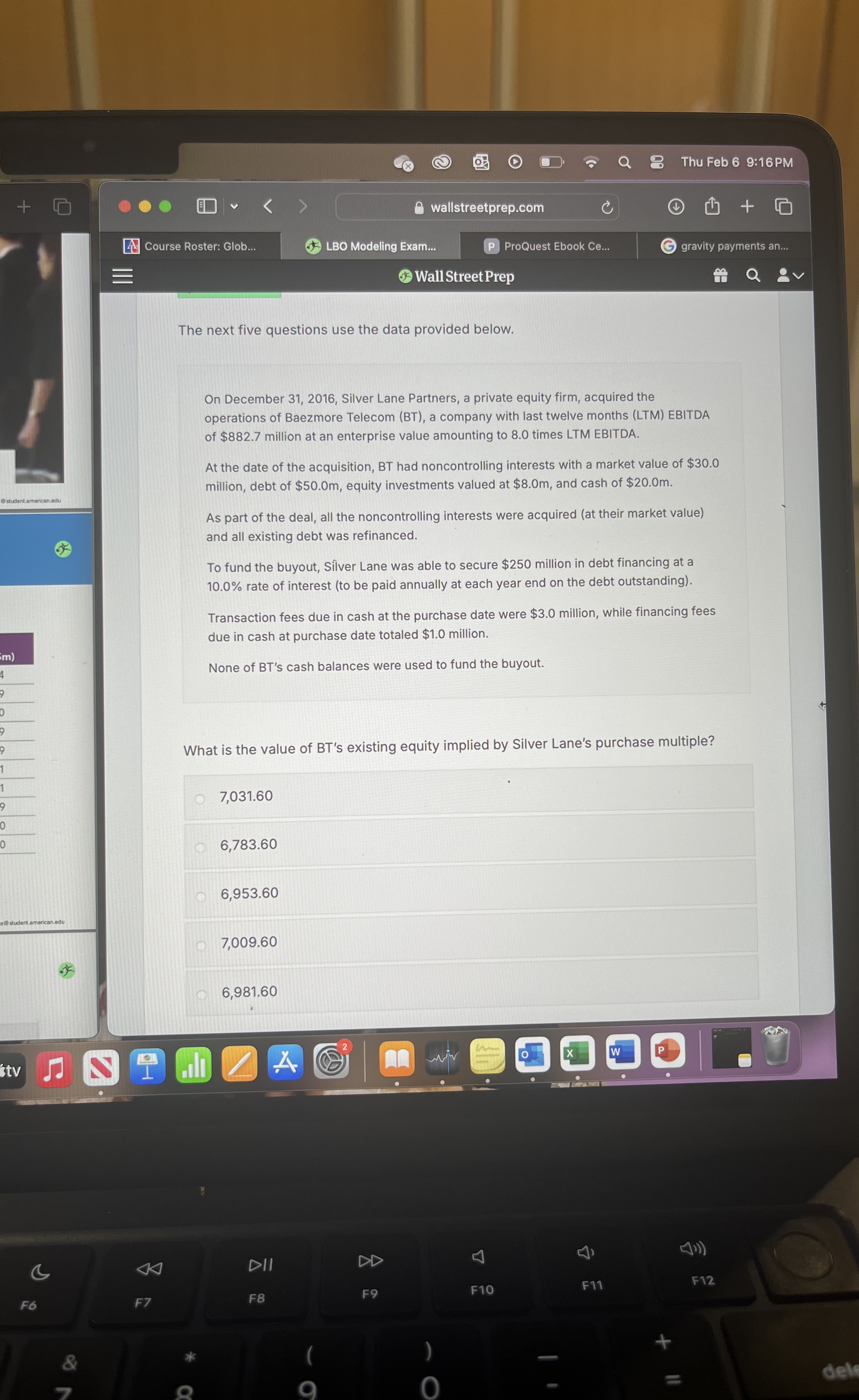 Thu Feb 6 9 : 1 6 PM wallstreetprep.com Course