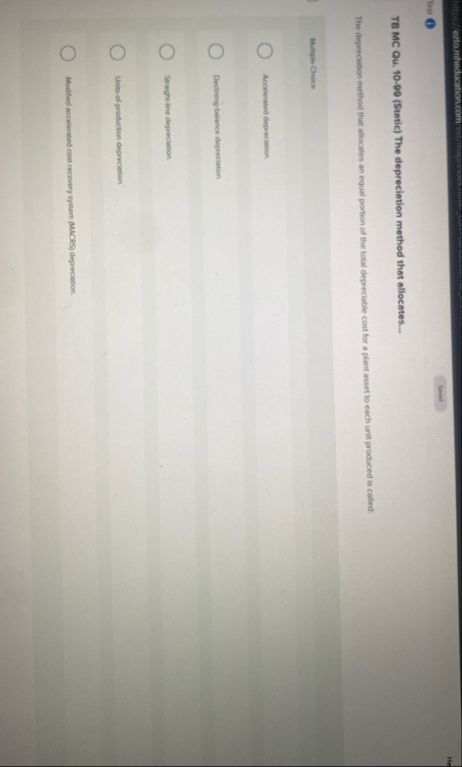 TB MC Ou . 1 0 - 9 9 ( Stetic ) The depreciation