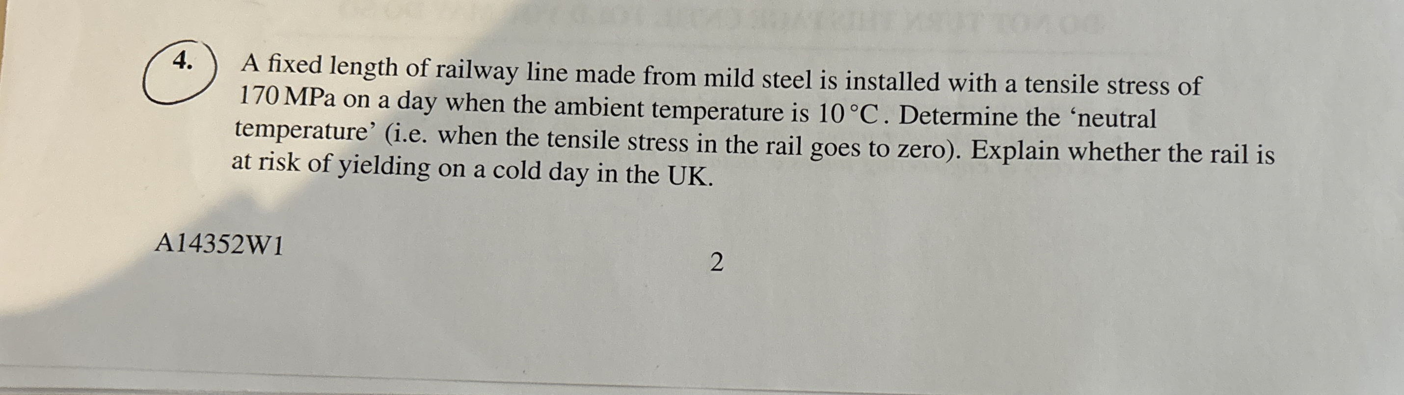 A fixed length of railway line made from mild