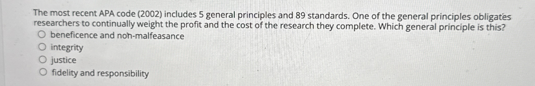 The most recent APA code ( 2 0 0 2 ) includes 5