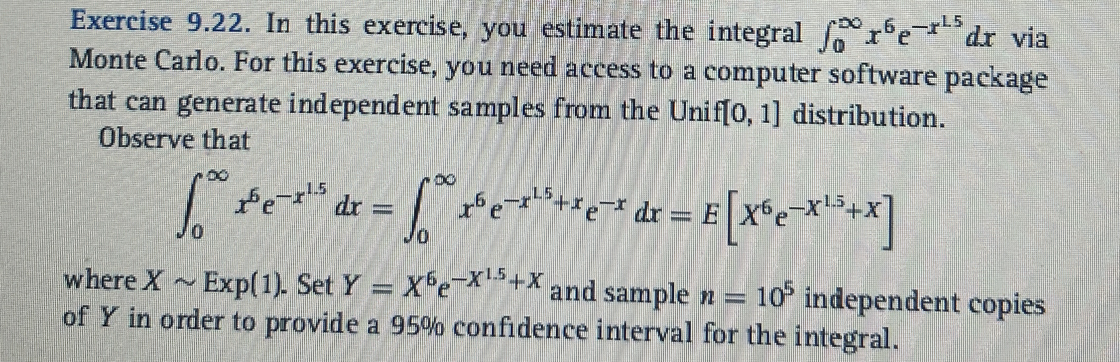 Exercise 9 . 2 2 . In this exercise, you estimate