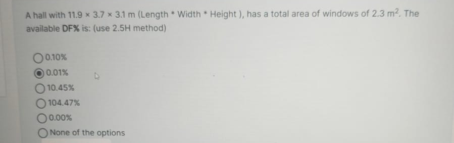 A hall with 1 1 . 9 3 . 7 3 . 1 m ( Length *