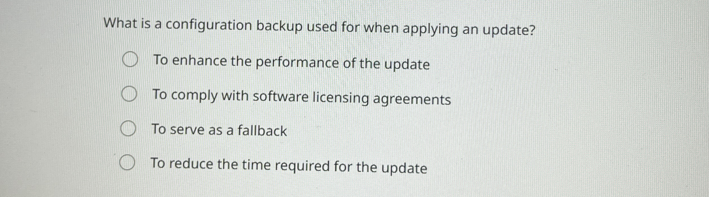 What is a configuration backup used for when
