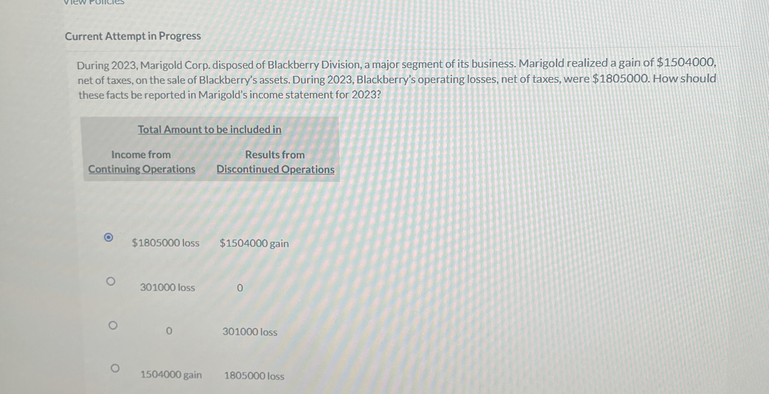 Current Attempt in Progress During 2 0 2 3 ,