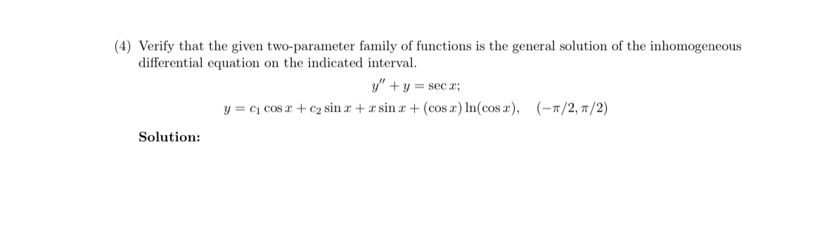 ( 4 ) Verify that the given two - parameter