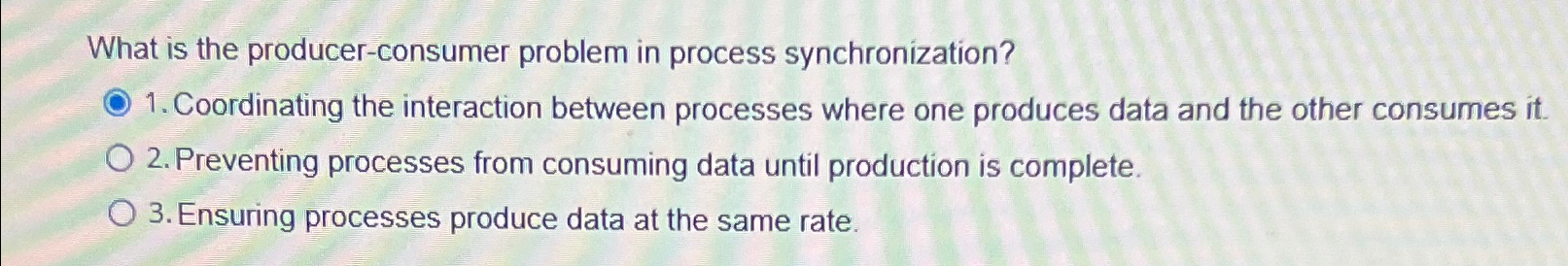 What is the producer - consumer problem in