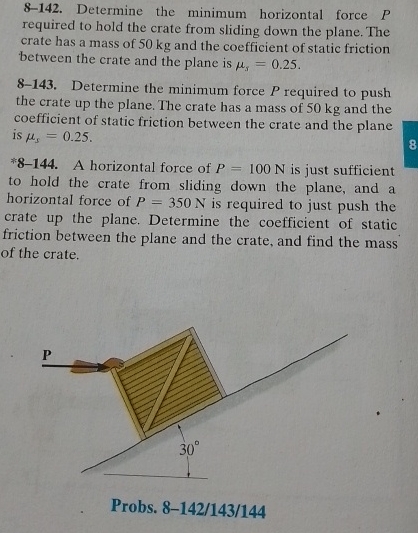 8 - 1 4 2 . Determine the minimum horizontal