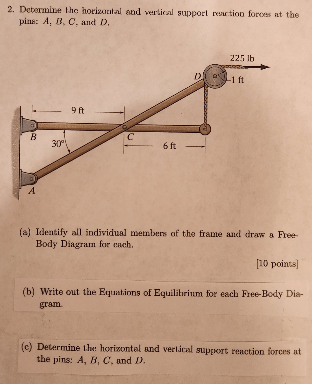 Determine the horizontal and vertical support