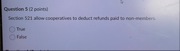 Question 5 ( 2 points ) Section 5 2 1 allow