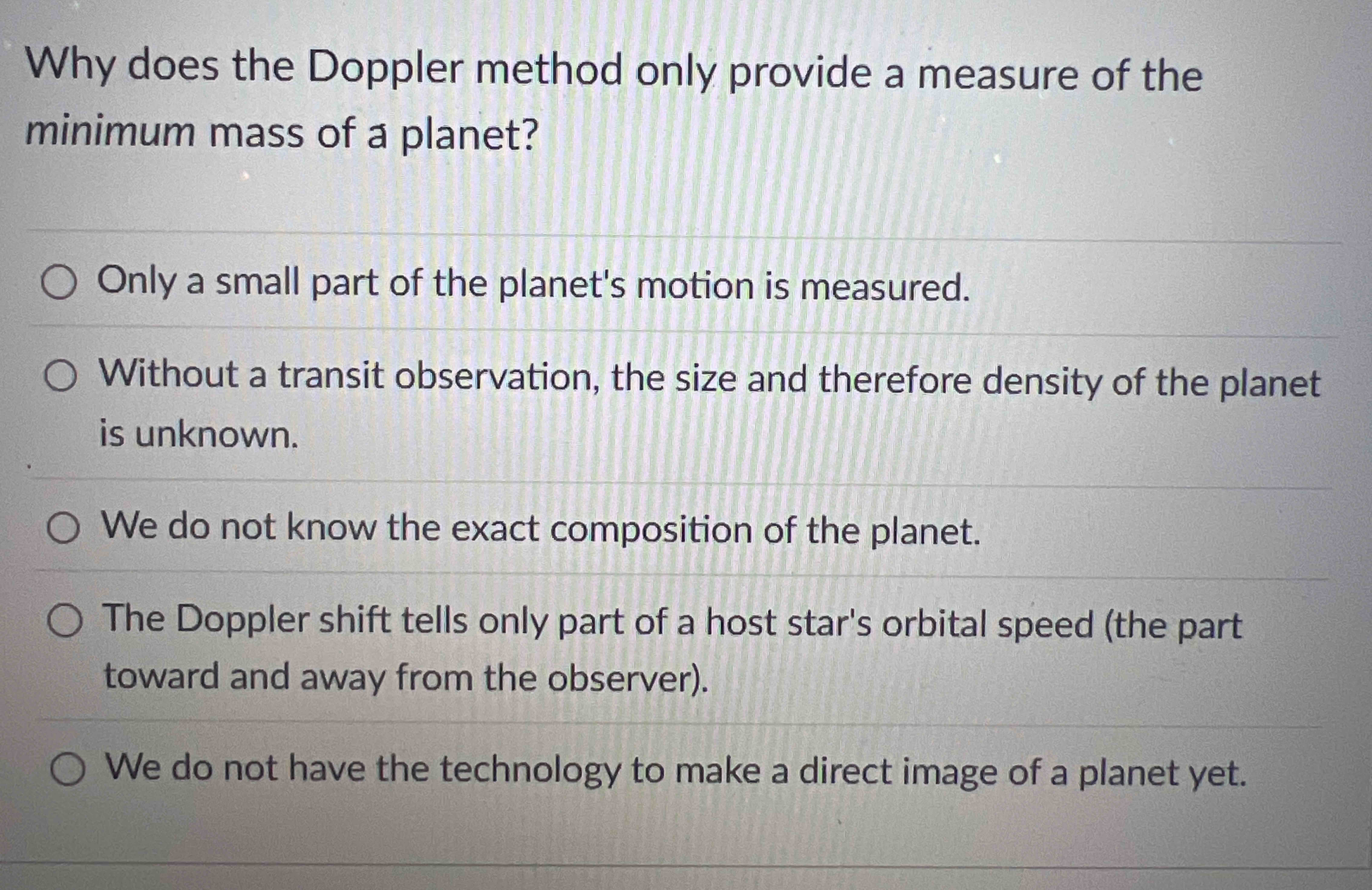 Why does the Doppler method only provide a