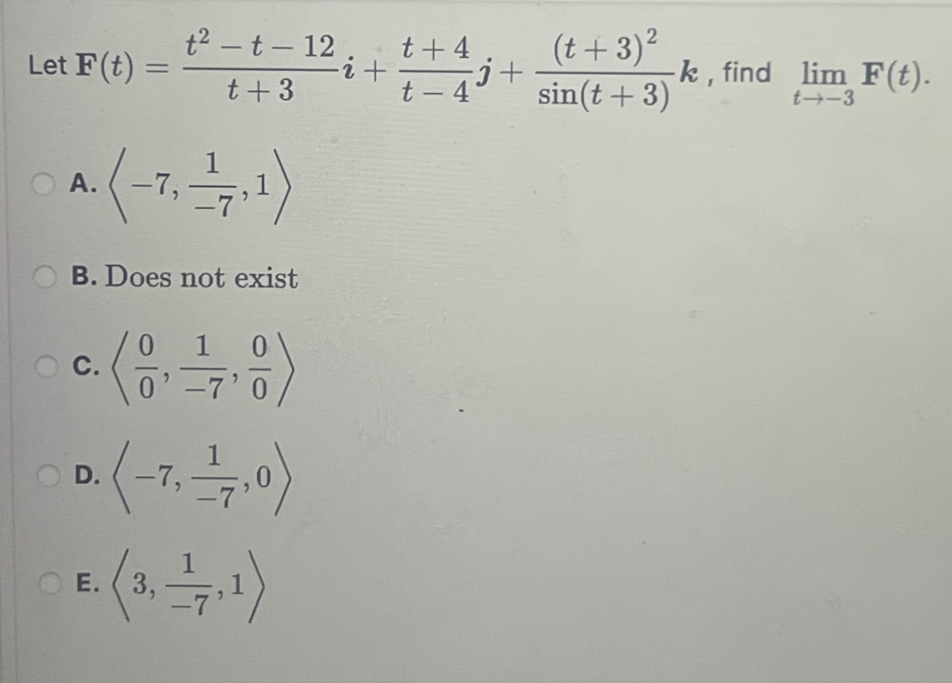 Let F ( t ) = t 2 - t - 1 2 t + 3 i + t + 4 t - 4
