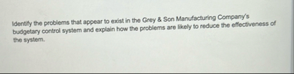 Identify the problems that appear to exist in the