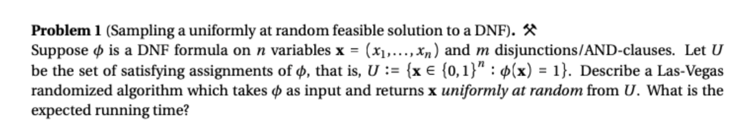 Problem 1 ( Sampling a uniformly at random