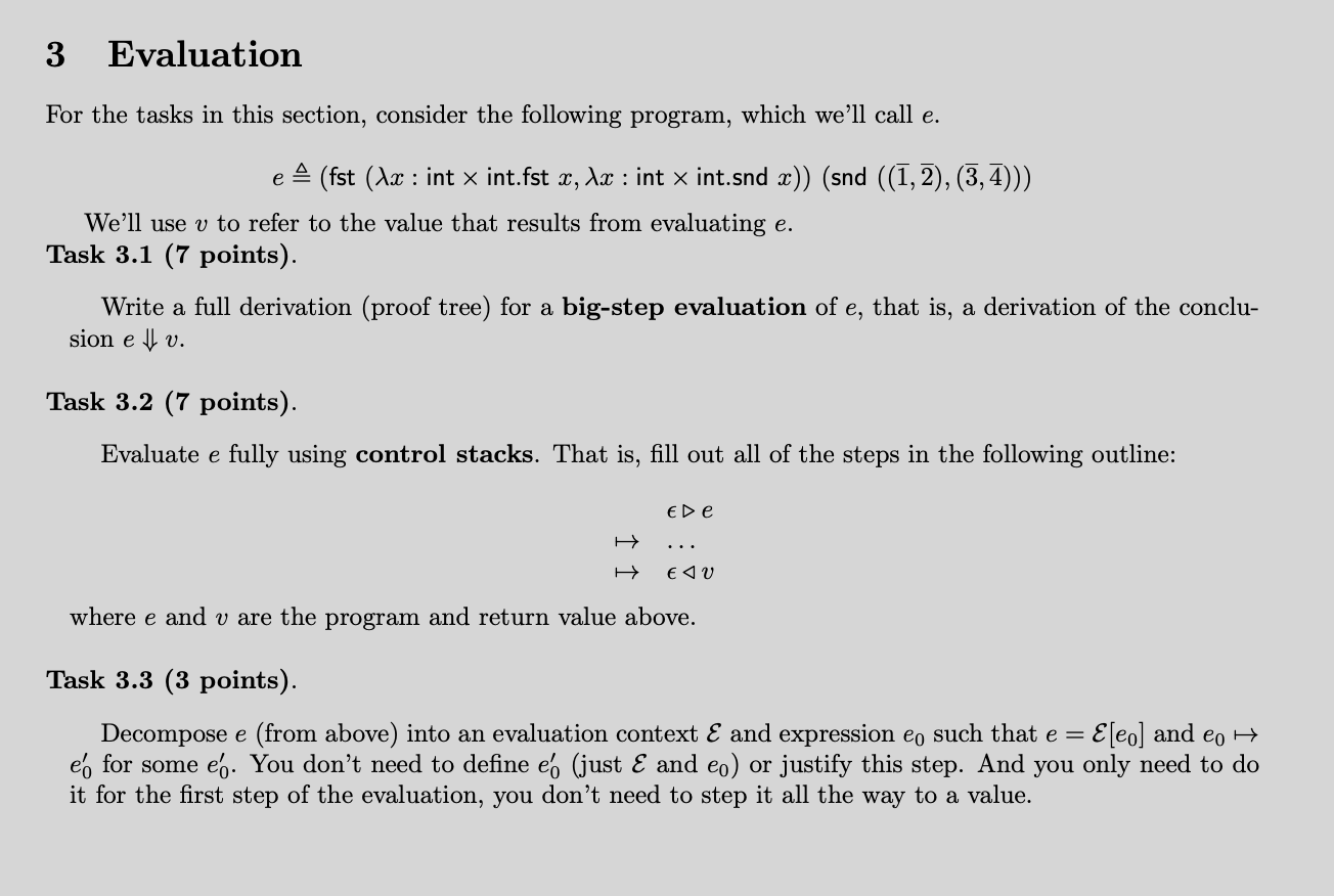 3 Evaluation For the tasks in this section,
