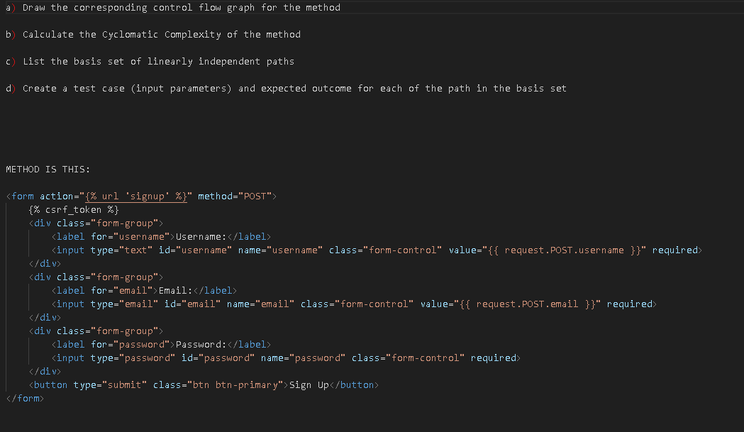 a ) Draw the corresponding control flow graph for