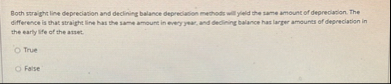 Both straight line depreciavion and declining