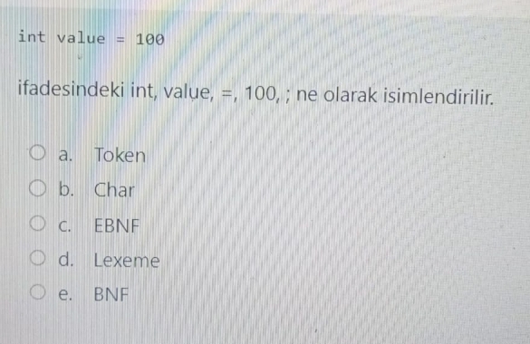 int value = 1 0 0 ifadesindeki int, value, = , 1