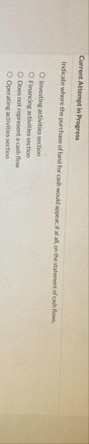 Current Attempt in Progress Indicate where the