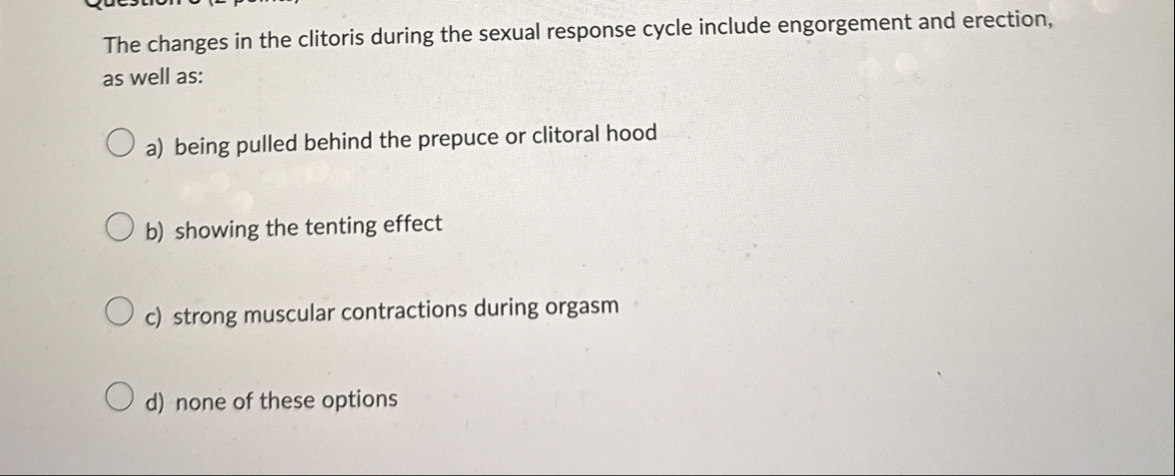 The changes in the clitoris during the sexual