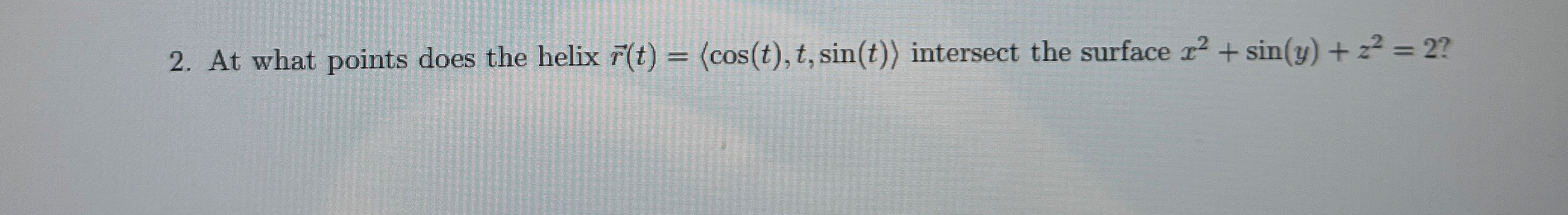 At what points does the helix vec ( r ) ( t ) = (