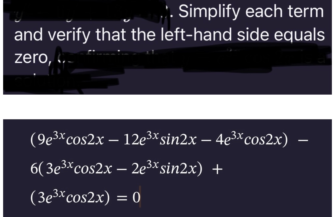 : . Simplify each term and verify that the left -
