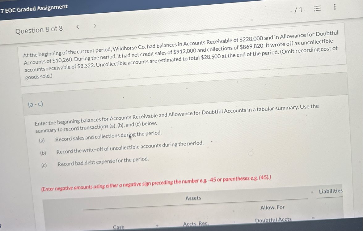 7 EOC Graded Assignment - 1 1 Question 8 of 8 At