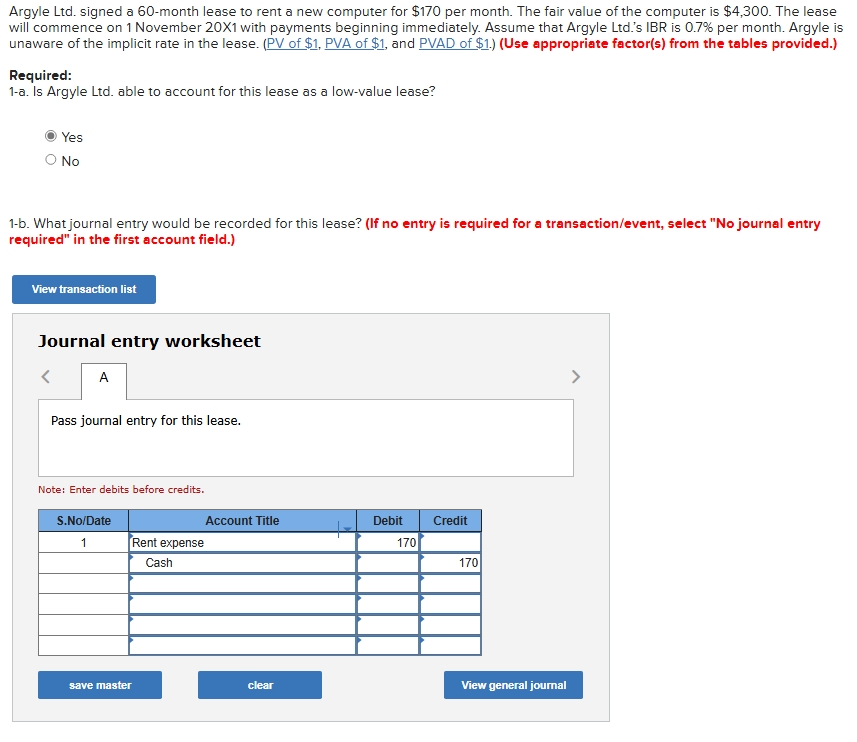 Argyle Ltd . signed a 6 0 - month lease to rent a