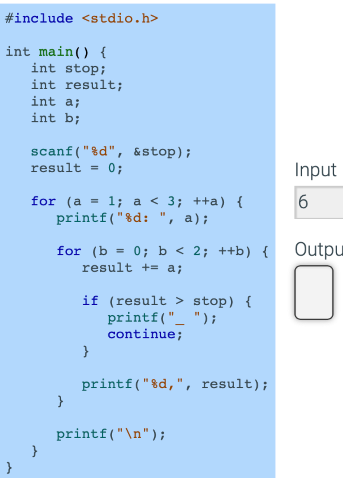 #include int main ( ) { int stop; int result; int