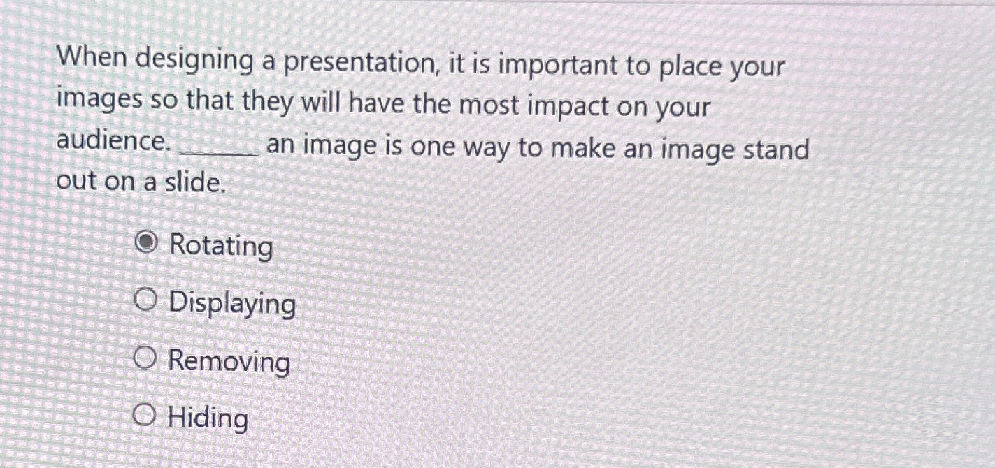 When designing a presentation, it is important to