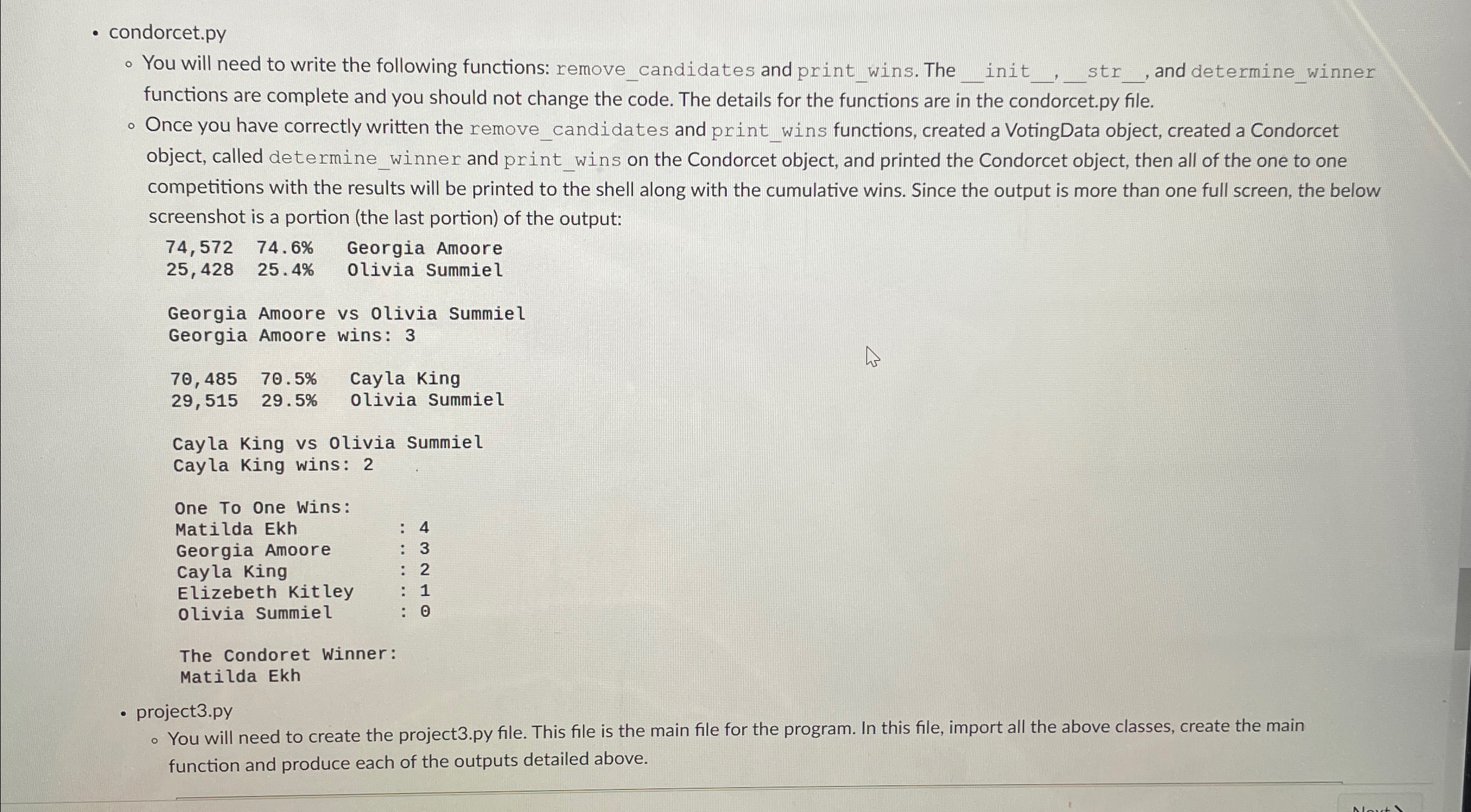 condorcet.py Write python code You will need to