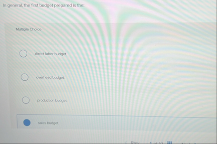 In general, the first budget prepared is the: