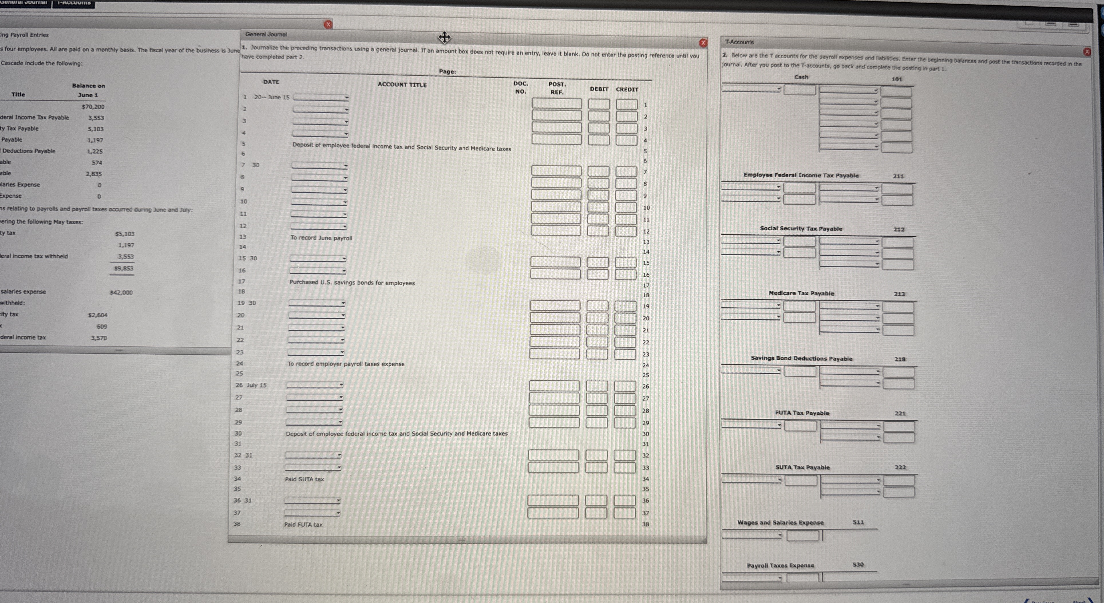 Instructions Journalizing And Posting Payroll