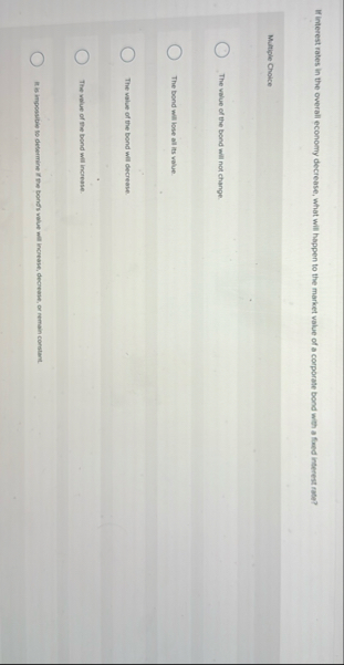 If interest rates in the overall economy