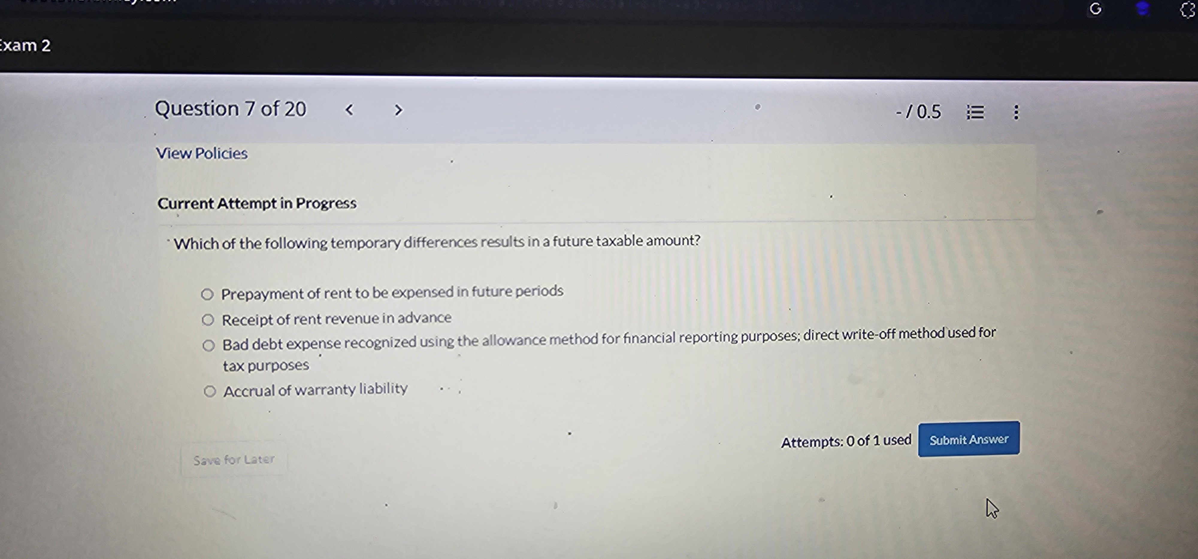 Current Attempt in Progress Which of the