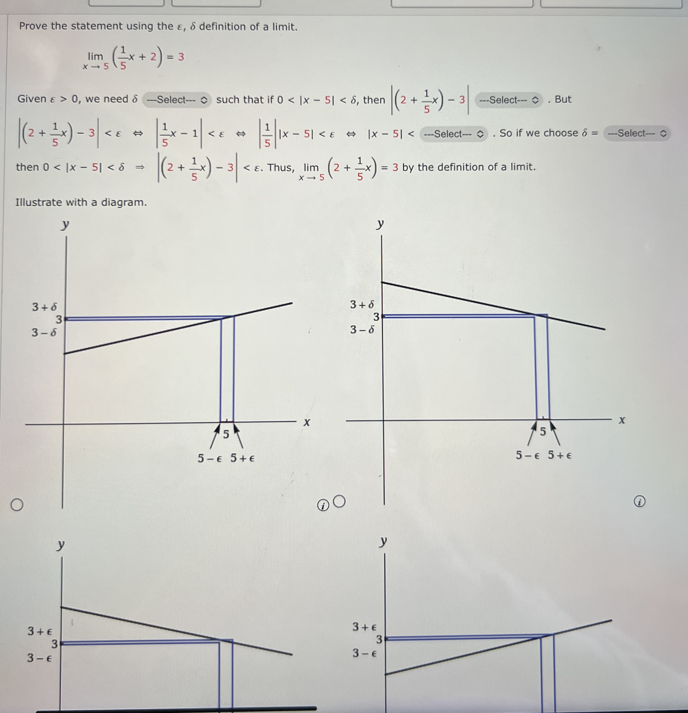 Prove the statement using the , definition of a