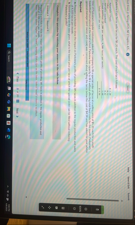 led: Exam 2 - Spring 2 0 2 5 NE ( Chapters 4 , 5