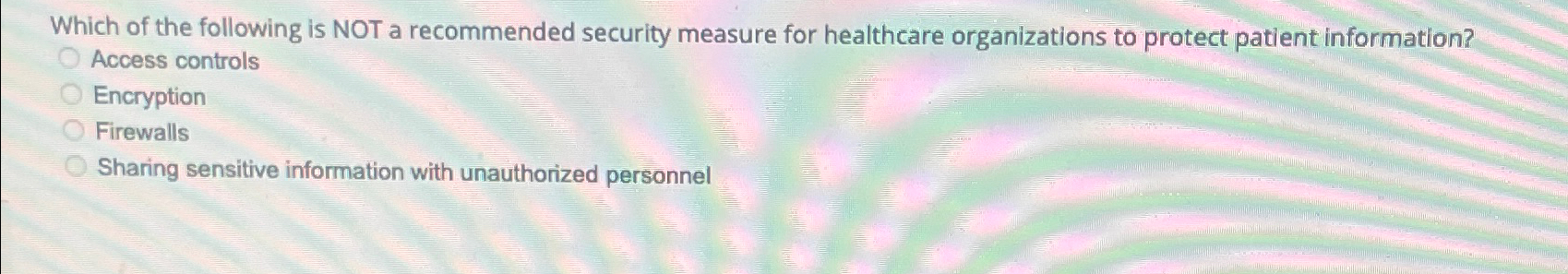 Which of the following is NOT a recommended